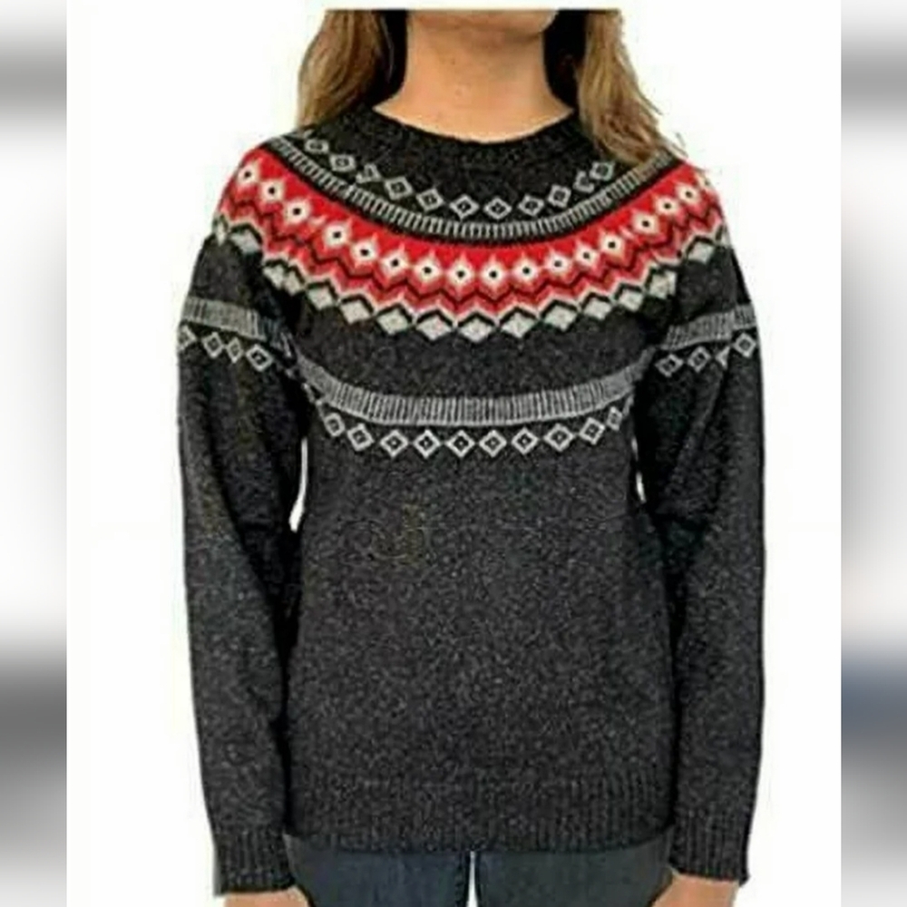 Weatherproof Fair Isle Nordic Knit Scandinavian Winter Core Cozy Cabin Size S